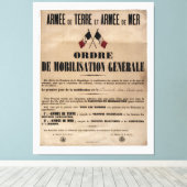 Mobilisatie in Frankrijk op 1 augustus 1914 Canvas Afdruk (Insitu (Houten vloer))