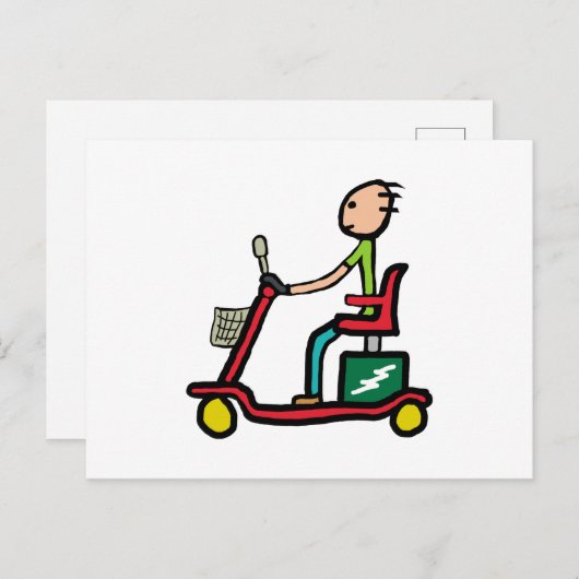 Mobiliteitsscooter Briefkaart (Voorkant / Achterkant)