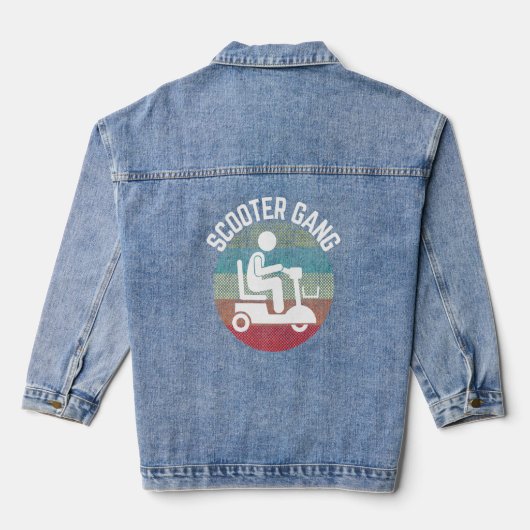 Mobiliteitsscooter Gang Retro  Moped Motorcyc Denim Jacket (Achterkant)