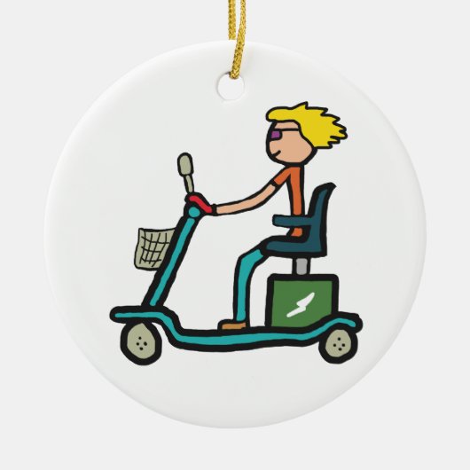 Mobiliteitsscooter Keramisch Ornament (Voorkant)