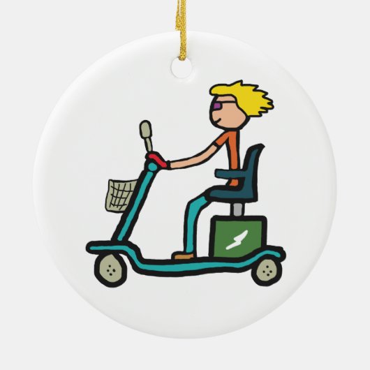 Mobiliteitsscooter Keramisch Ornament (Achterkant)