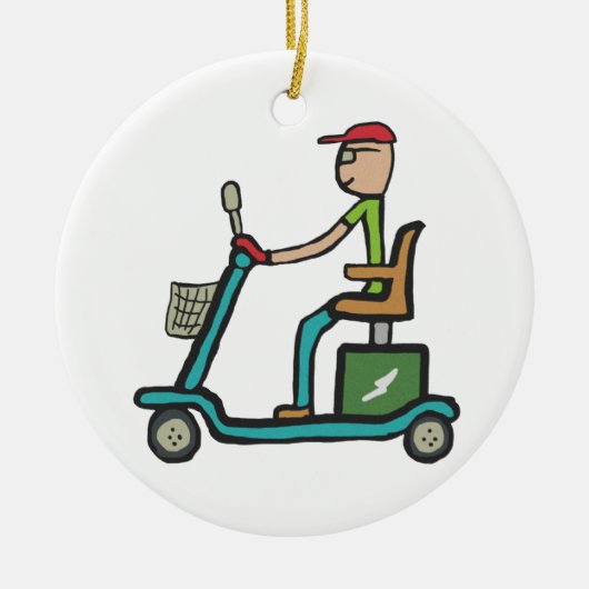 Mobiliteitsscooter Keramisch Ornament (Voorkant)