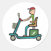 Mobiliteitsscooter Ronde Sticker (Voorkant)