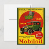 Mobiloil Vintage Poster hersteld Briefkaart (Voorkant / Achterkant)