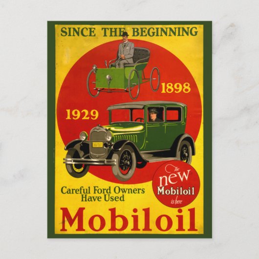 Mobiloil Vintage Poster hersteld Briefkaart (Voorkant)