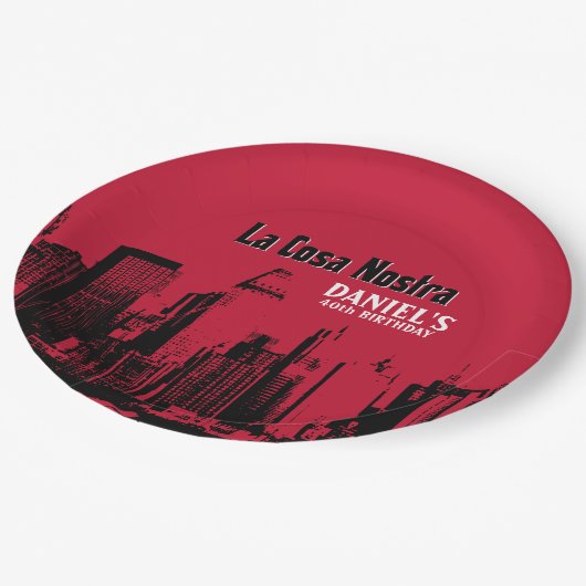 Mobster Birthday Bord 9-inch papier (Gekanteld)