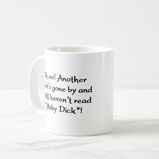 "moby dick" niet gelezen koffiemok (Voorkant links)