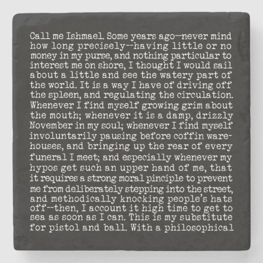 Moby Dick Opening door Herman Melville Stenen Onderzetter (Voorkant)