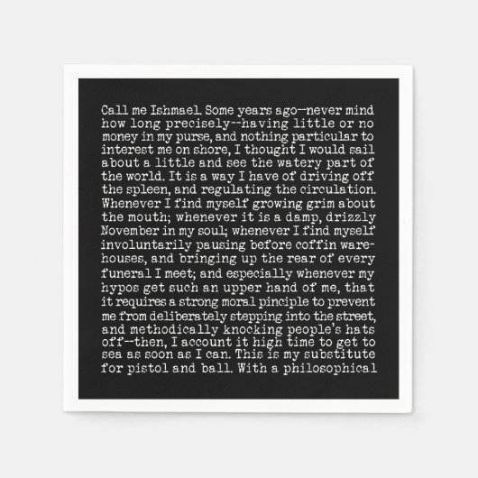 Moby Dick Opening in Wit en Zwart Servet (Voorkant)