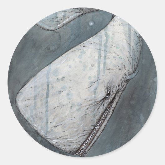 Moby Dick Ronde Sticker (Voorkant)