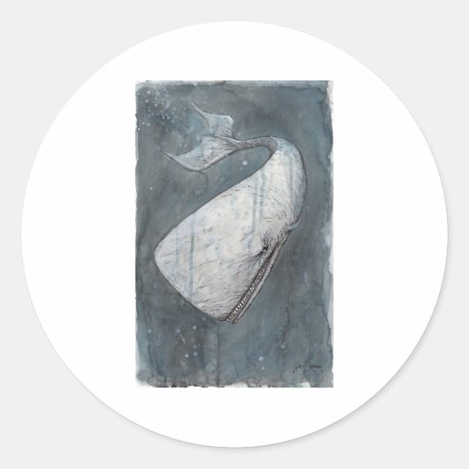 Moby Dick Ronde Sticker (Voorkant)