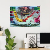 Moby Dick The Voyage of The Pequod Herman Melville Poster (Thuiskantoor)