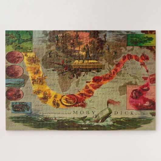 Moby Dick Voyage van de Pequod Classic Legpuzzel (Horizontaal)