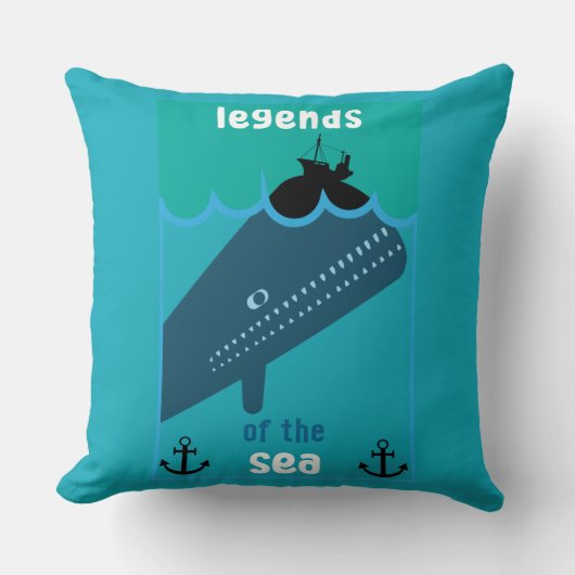 Moby Dick Zee Fantasy | Funny Ocean and Zee Servin Kussen (Voorkant)