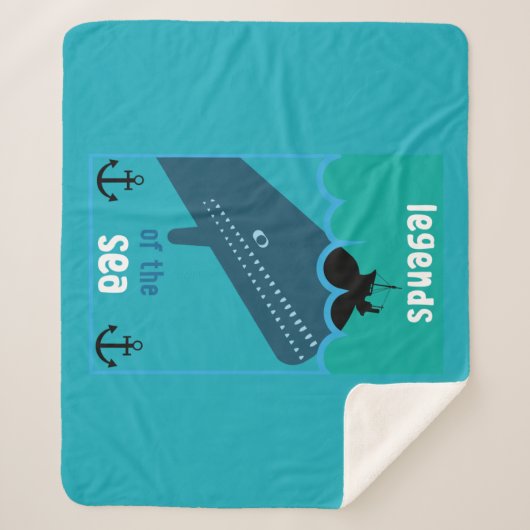 Moby Dick Zee Fantasy | Funny Ocean and Zee Servin Sherpa Deken (Voorkant)