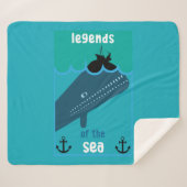 Moby Dick Zee Fantasy | Funny Ocean and Zee Servin Sherpa Deken (Voorkant (horizontaal))