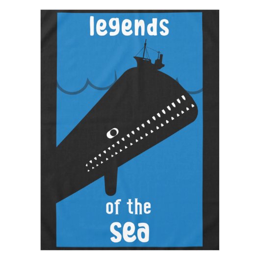 Moby Dick Zee Fantasy | Funny Ocean and Zee Servin Tafelkleed (Voorkant)