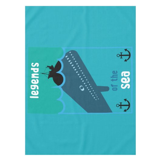 Moby Dick Zee Fantasy | Funny Ocean and Zee Servin Tafelkleed (Voorkant)