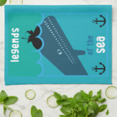 Moby Dick Zee Fantasy | Funny Ocean and Zee Servin Theedoek (Gevouwen)