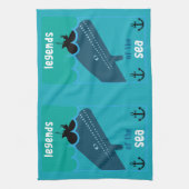 Moby Dick Zee Fantasy | Funny Ocean and Zee Servin Theedoek (Verticaal)