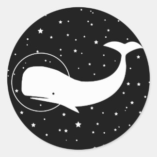 Moby in Space Ronde Sticker