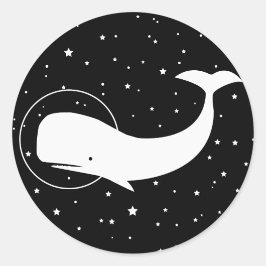 Moby in Space Ronde Sticker (Voorkant)