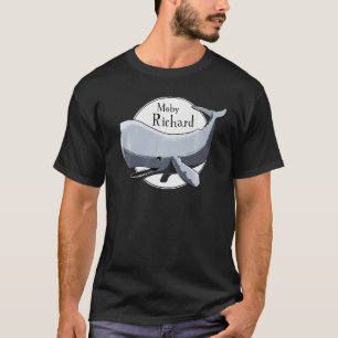 Moby Richard White Whale Literature Pun T-shirt
