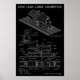 MOC Model van lood beklede locomotief blauwdruk Poster