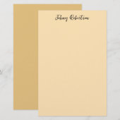 Moccasin Peachy Yellow Plain Elegant Professional Briefpapier (Voorkant / Achterkant)