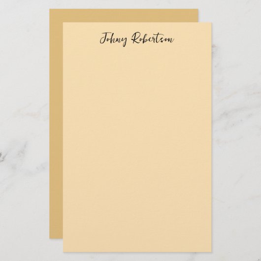 Moccasin Peachy Yellow Plain Elegant Professional Briefpapier (Voorkant / Achterkant)