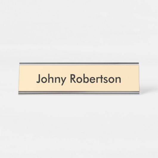 Moccasin Peachy Yellow Plain Elegant Professional Bureau Naambordje (Voorkant)