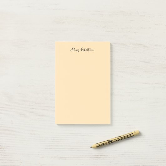 Moccasin Peachy Yellow Plain Elegant Professional Post-it® Notes (Op bureau)