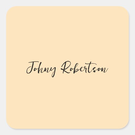 Moccasin Peachy Yellow Plain Elegant Professional Vierkante Sticker (Voorkant)