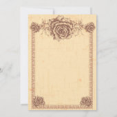 Moccasin  Roos Border Wedding Kaart (Achterkant)