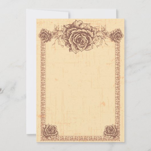 Moccasin  Roos Border Wedding Kaart (Achterkant)