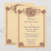 Moccasin  Roos Border Wedding Kaart (Voorkant / Achterkant)