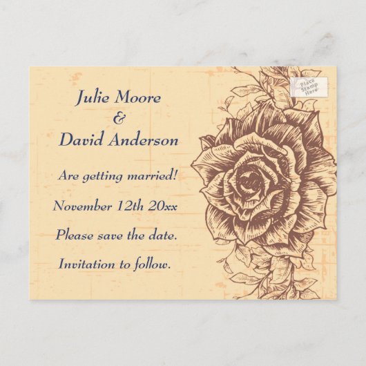 Moccasin  Roos sparen de Datum Aankondigingskaart (Achterkant)