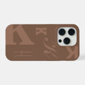 Mocha Aangepaste Initiaal, Kies Uw Letter Monogram iPhone Hoesje (Achterkant horizontaal)