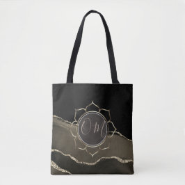 Mocha Agate Glittery OM Tote Bag