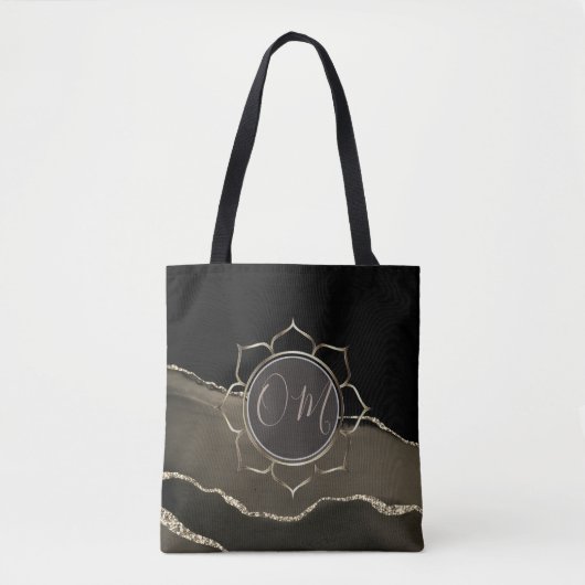 Mocha Agate Glittery OM Tote Bag (Voorkant)
