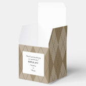 Mocha Argyle Wedding Favor Boxes Bedankdoosjes (Geopend)