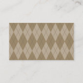 Mocha Argyle Wedding Place Card Plaatskaartje (Achterkant)