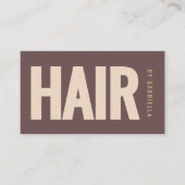 Mocha Beige Minimalistische Kapper QR Code Visitekaartje (Voorkant)