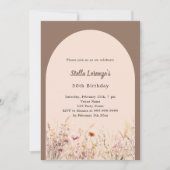 Mocha beige wilde bloemen verjaardag kaart (Voorkant)