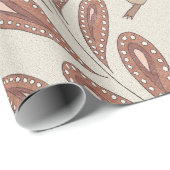 Mocha Birds and Flowers Cadeaupapier (Rol Hoek)