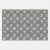 Mocha & Blauwgroen Abstract Accent Mandala Diamond Inpakpapier Vel (Voorkant 3)