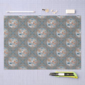 Mocha & Blauwgroen Abstract Accent Mandala Diamond Tissuepapier (Craft)