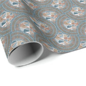 Mocha & Blauwgroen Abstract accent Mandala Ogee Sc Cadeaupapier (Rol Hoek)