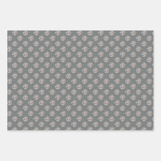 Mocha & Blauwgroen Abstract accent Mandala Ogee Sc Inpakpapier Vel (Voorkant 3)