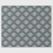 Mocha & Blauwgroen Abstract accent Mandala Retro O Cadeaupapier (Vlak)